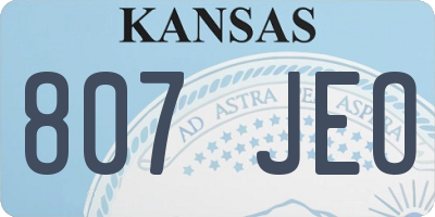 KS license plate 807JEO