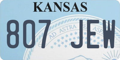 KS license plate 807JEW