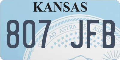 KS license plate 807JFB