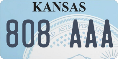 KS license plate 808AAA