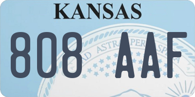 KS license plate 808AAF