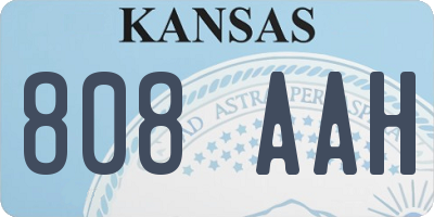 KS license plate 808AAH