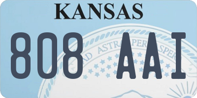 KS license plate 808AAI