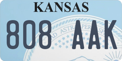 KS license plate 808AAK