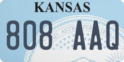 KS license plate 808AAQ