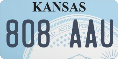 KS license plate 808AAU