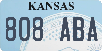 KS license plate 808ABA