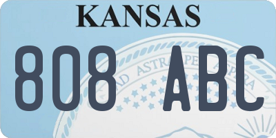 KS license plate 808ABC
