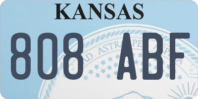KS license plate 808ABF