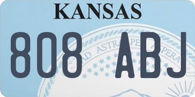 KS license plate 808ABJ