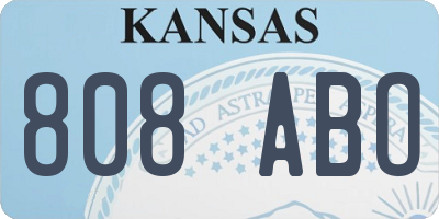 KS license plate 808ABO