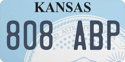 KS license plate 808ABP