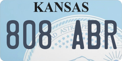 KS license plate 808ABR