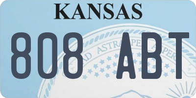 KS license plate 808ABT