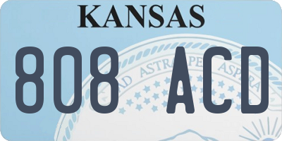 KS license plate 808ACD