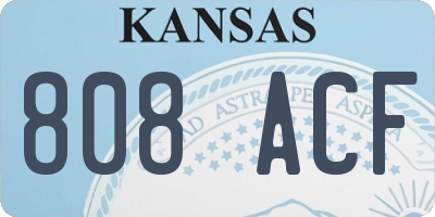 KS license plate 808ACF