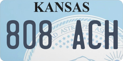 KS license plate 808ACH