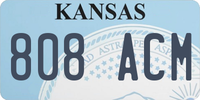 KS license plate 808ACM