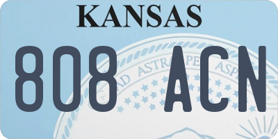 KS license plate 808ACN