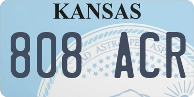 KS license plate 808ACR