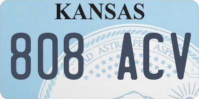 KS license plate 808ACV