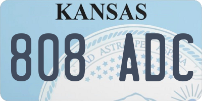 KS license plate 808ADC