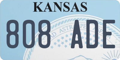 KS license plate 808ADE