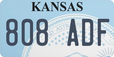 KS license plate 808ADF