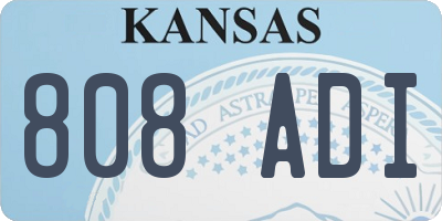 KS license plate 808ADI