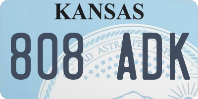 KS license plate 808ADK