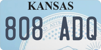 KS license plate 808ADQ