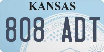 KS license plate 808ADT