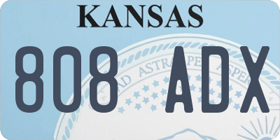 KS license plate 808ADX