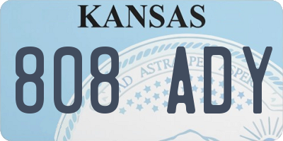 KS license plate 808ADY
