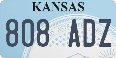 KS license plate 808ADZ