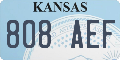 KS license plate 808AEF