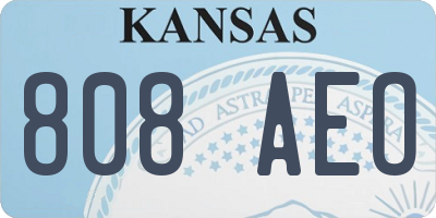 KS license plate 808AEO