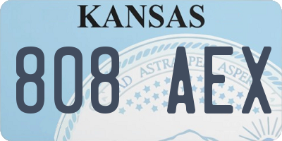 KS license plate 808AEX