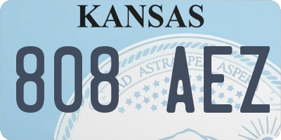 KS license plate 808AEZ