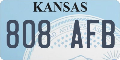 KS license plate 808AFB