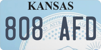 KS license plate 808AFD
