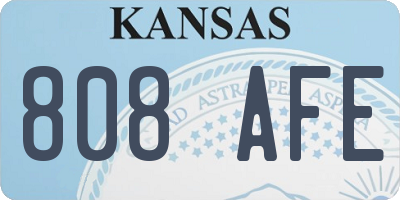 KS license plate 808AFE