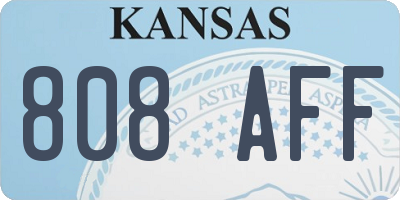 KS license plate 808AFF
