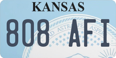 KS license plate 808AFI