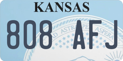 KS license plate 808AFJ
