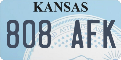 KS license plate 808AFK