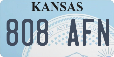KS license plate 808AFN