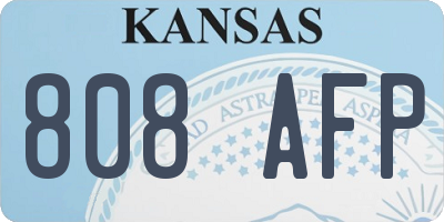 KS license plate 808AFP