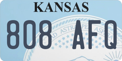 KS license plate 808AFQ