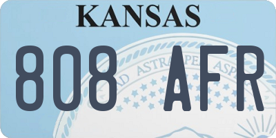 KS license plate 808AFR